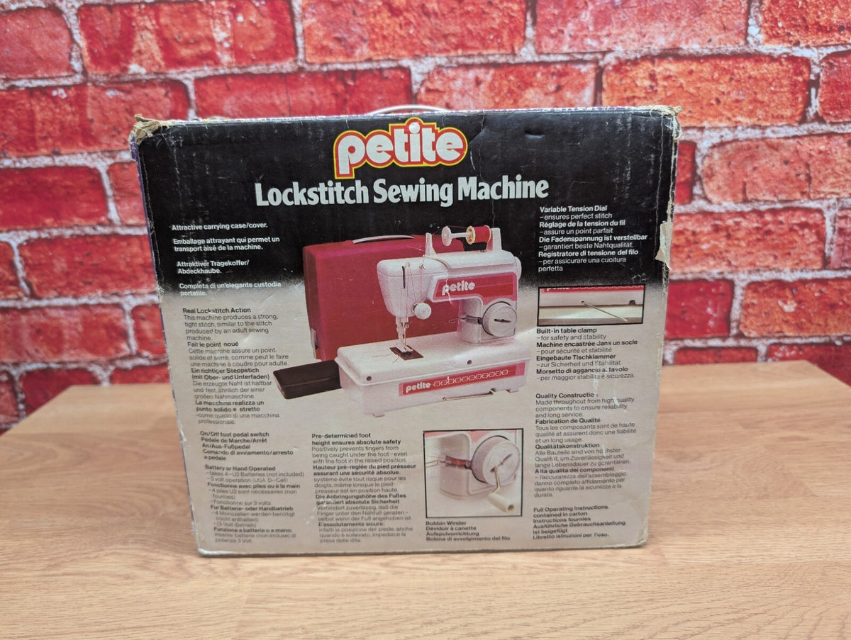Vintage Petite Lockstitch Childrens Sewing Machine Boxed Pedal Working Toy