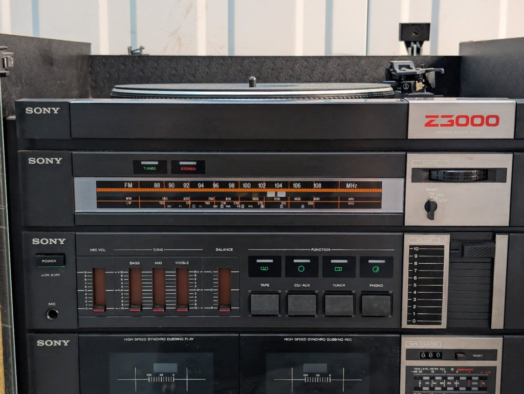 Sony Z-3000 Vintage Stereo Music System Turntable Cassette Radio HiFi Cabinet