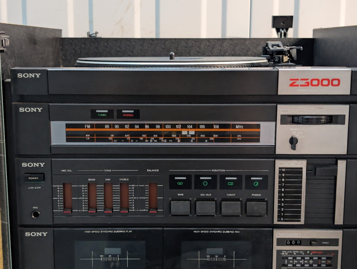 Sony Z-3000 Vintage Stereo Music System Turntable Cassette Radio HiFi Cabinet