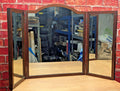 Vintage Wooden Tri Fold Dressing Table Mirror Triple Folding Vanity 102cm