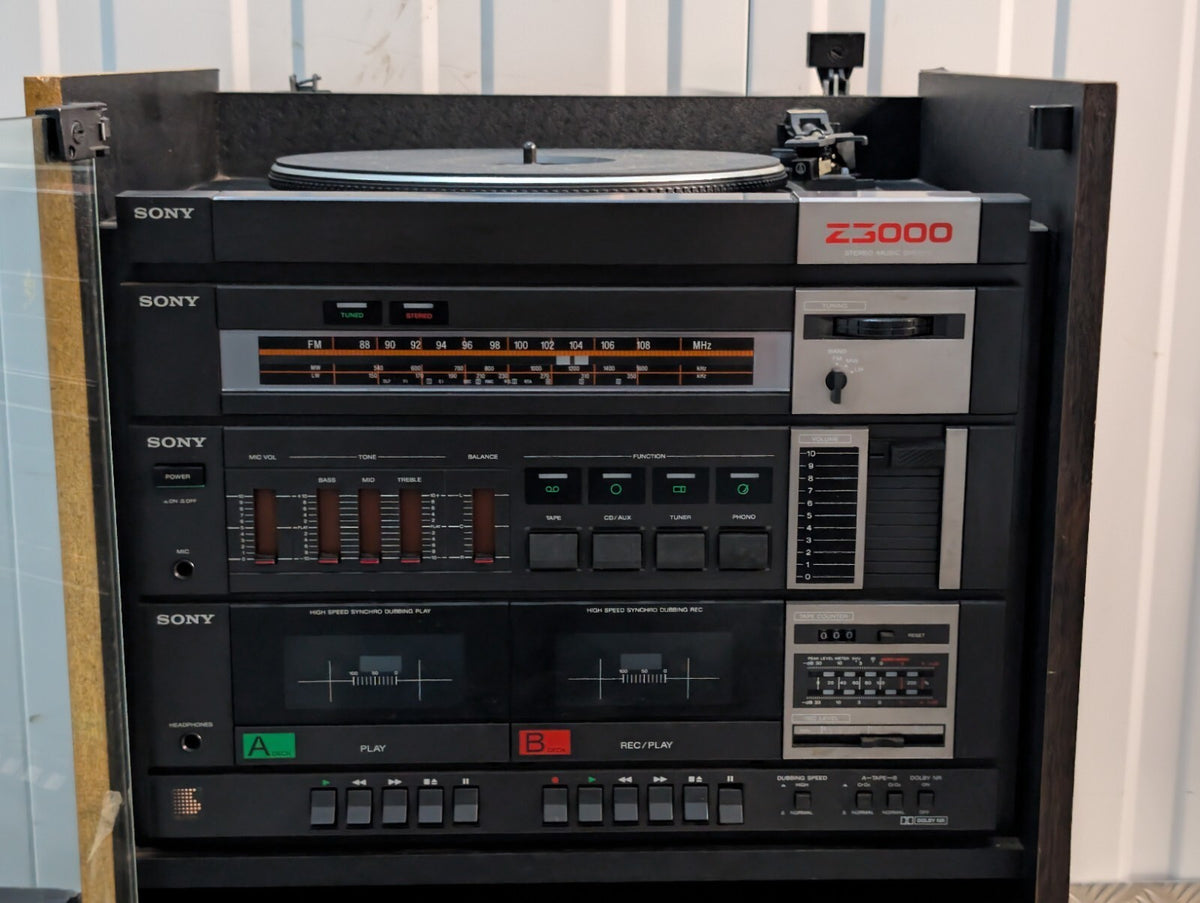 Sony Z-3000 Vintage Stereo Music System Turntable Cassette Radio HiFi Cabinet