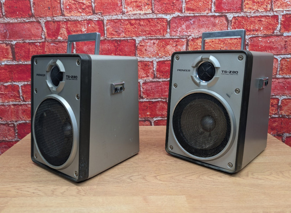Vintage Pioneer TS-Z80 Portable Speakers Rare Pair Made in Japan Fully Working