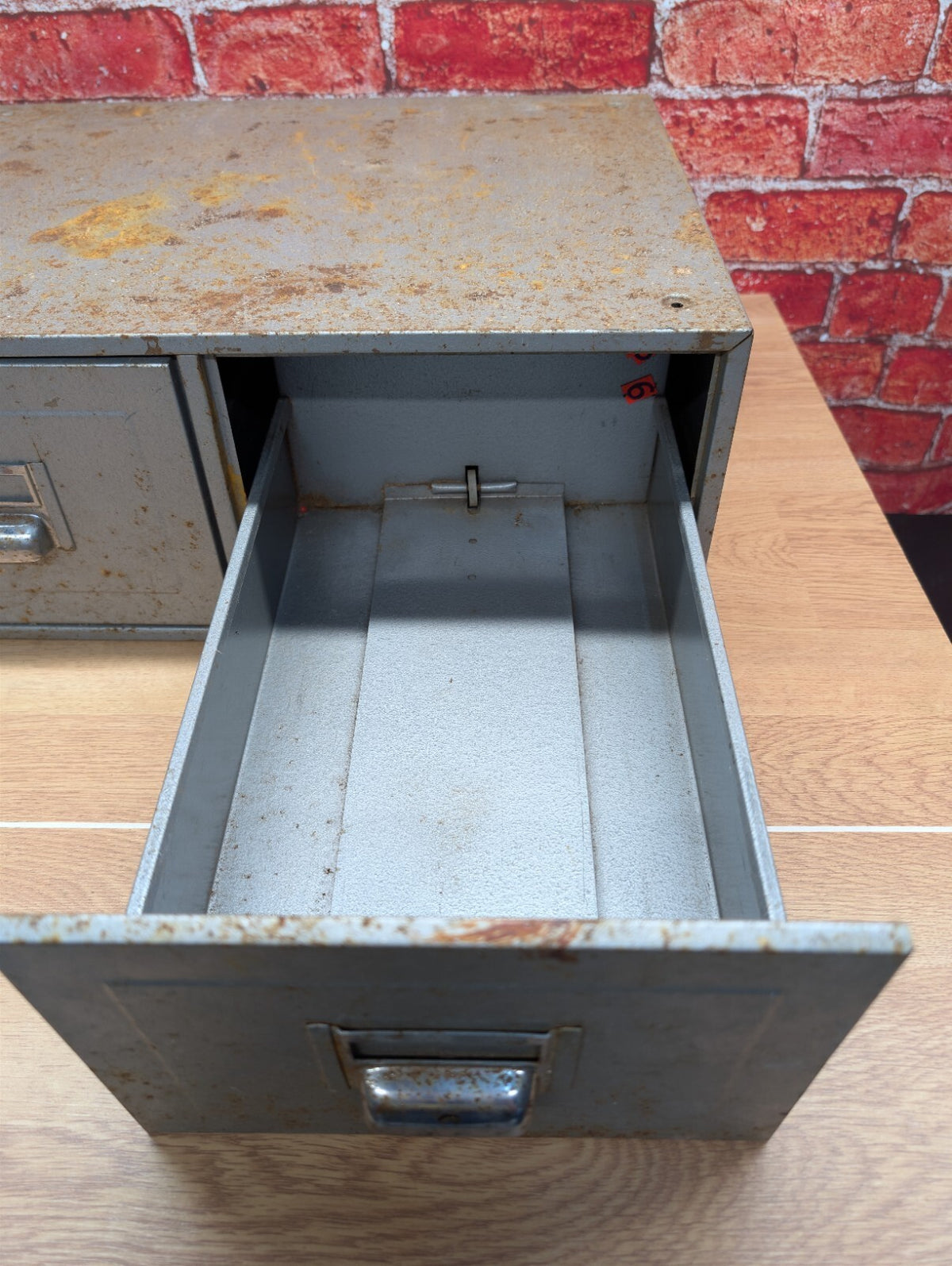 Vintage Industrial Metal 2 Drawer Filing Cabinet Workshop Garage Storage