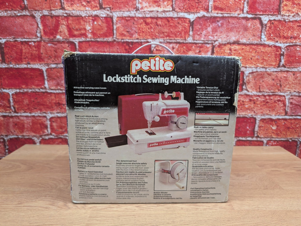 Vintage Petite Lockstitch Childrens Sewing Machine Boxed Pedal Working Toy