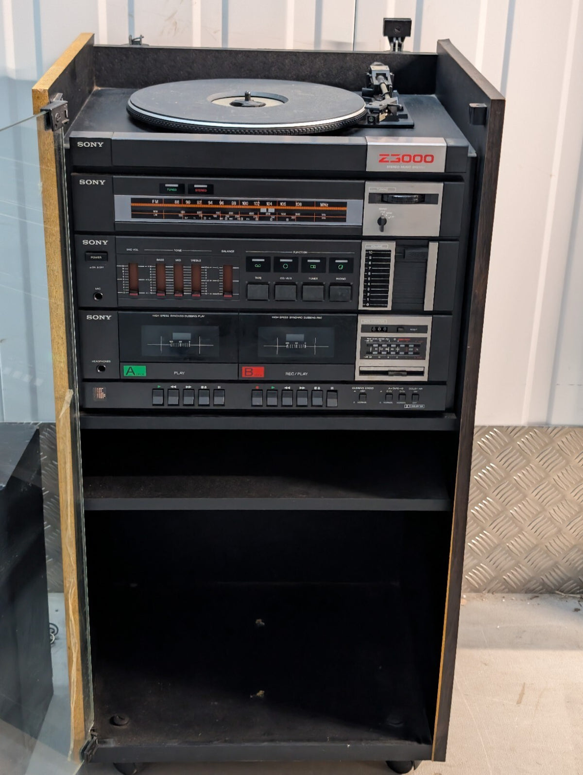 Sony Z-3000 Vintage Stereo Music System Turntable Cassette Radio HiFi Cabinet